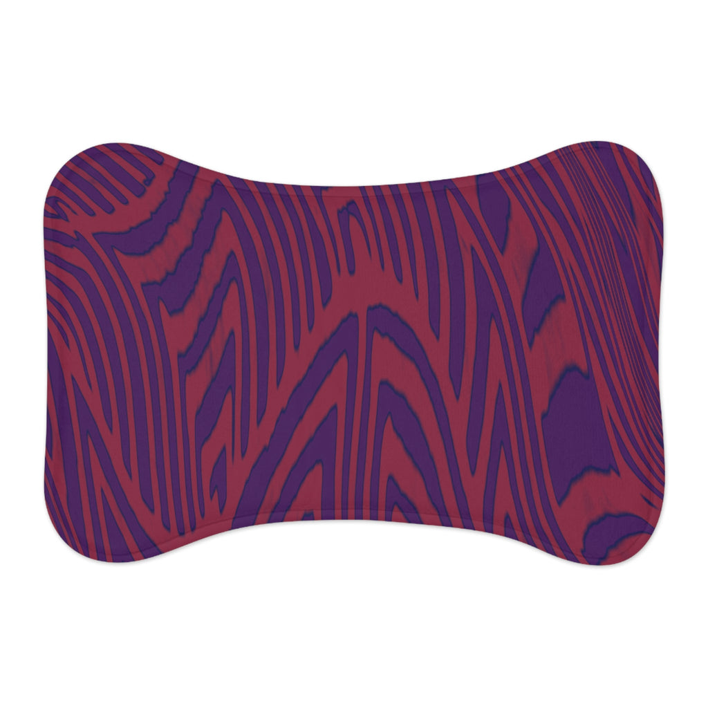 Pet Feeding Mat in wood grain print with a luxurious purple and red design. This memory foam dog mat is perfect for adding a touch of style to your pet's feeding area. Ideal as a boho pet mat or a cat placemat, it's a non-slip mat that fits both cat and dog bowls. A washable and waterproof mat that thematically complements any modern pet space, suitable for small dogs.