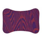 Pet Feeding Mat in wood grain print with a luxurious purple and red design. This memory foam dog mat is perfect for adding a touch of style to your pet's feeding area. Ideal as a boho pet mat or a cat placemat, it's a non-slip mat that fits both cat and dog bowls. A washable and waterproof mat that thematically complements any modern pet space, suitable for small dogs.