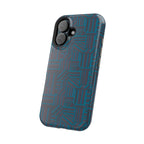 Impact Resistant iPhone 17 Case, Teal Geometric MagSafe Dual-Layer Protection