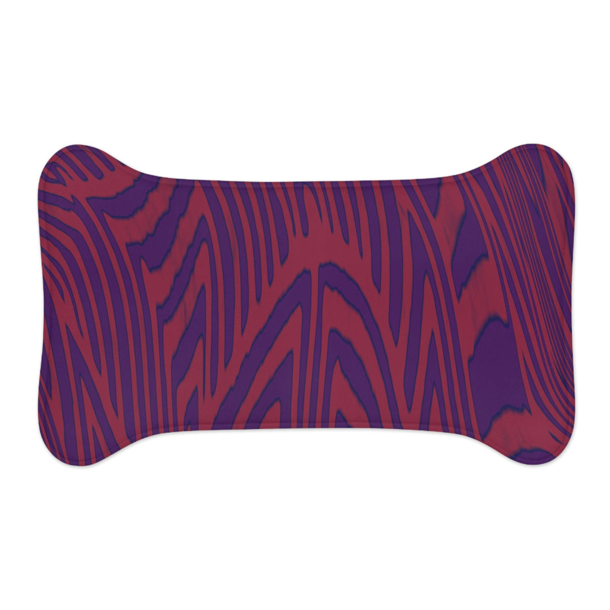 Stylish Pet Feeding Mat showcasing a vibrant wood grain print in deep purple and red. This memory foam dog mat not only enhances your decor but serves as a functional dog placemat or cat placemat. Designed for durability, this non-slip mat is perfect for busy feeding areas, making it a versatile choice for any pet owner. An excellent selection for a modern pet mat that's easy to clean and waterproof.