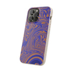 Biodegradable iPhone 17 Case – Purple Orange Marble Swirl Eco-Friendly Protection