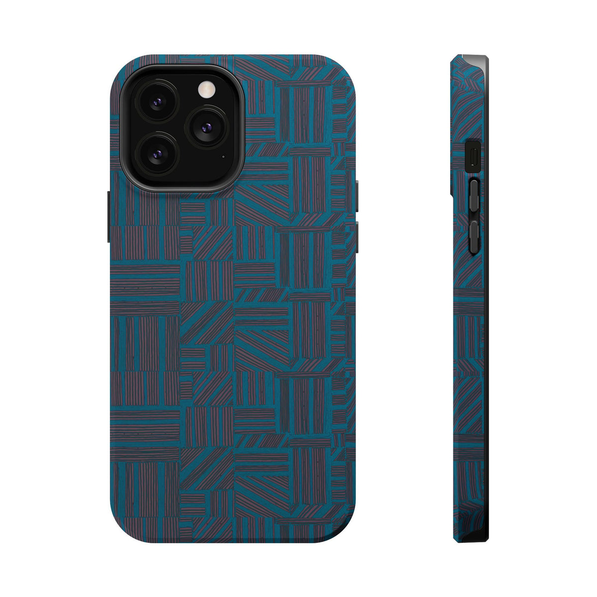 Impact Resistant Phone Case-20% OFF Entire Order, And Free Shipping, Teal Geometric MagSafe dual-camera protective phone cover; impact resistant iphone 17 case-20% OFF Entire Order, and Free Shipping.