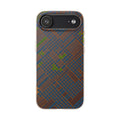 Biodegradable Phone Case — Earthy Geometric Plaid Eco-Friendly Cover, eco friendly phone case product image