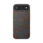 Biodegradable Phone Case — Earthy Geometric Plaid Eco-Friendly Cover, eco friendly phone case product image