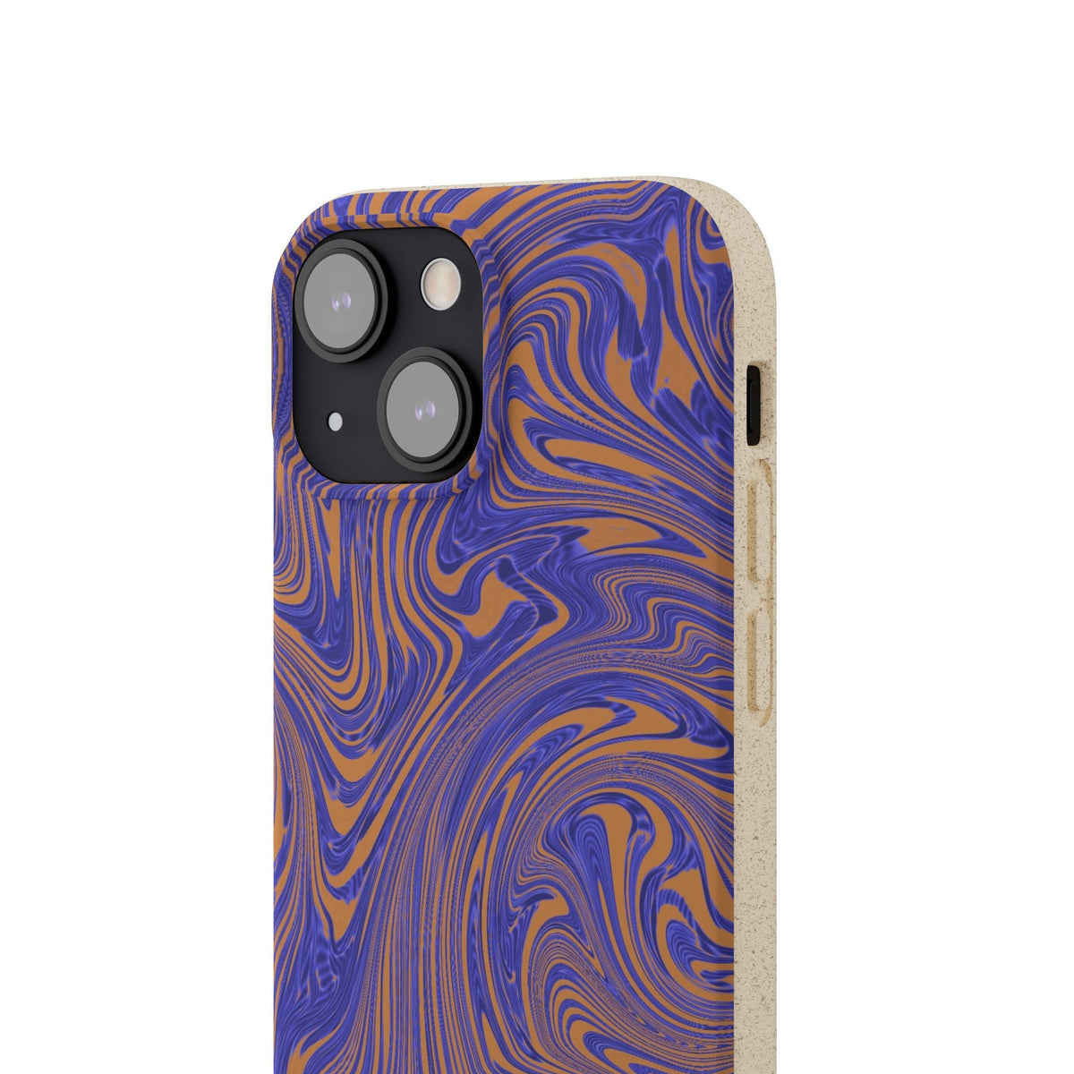 Biodegradable iPhone 17 Case – Purple Orange Marble Swirl Eco-Friendly Protection
