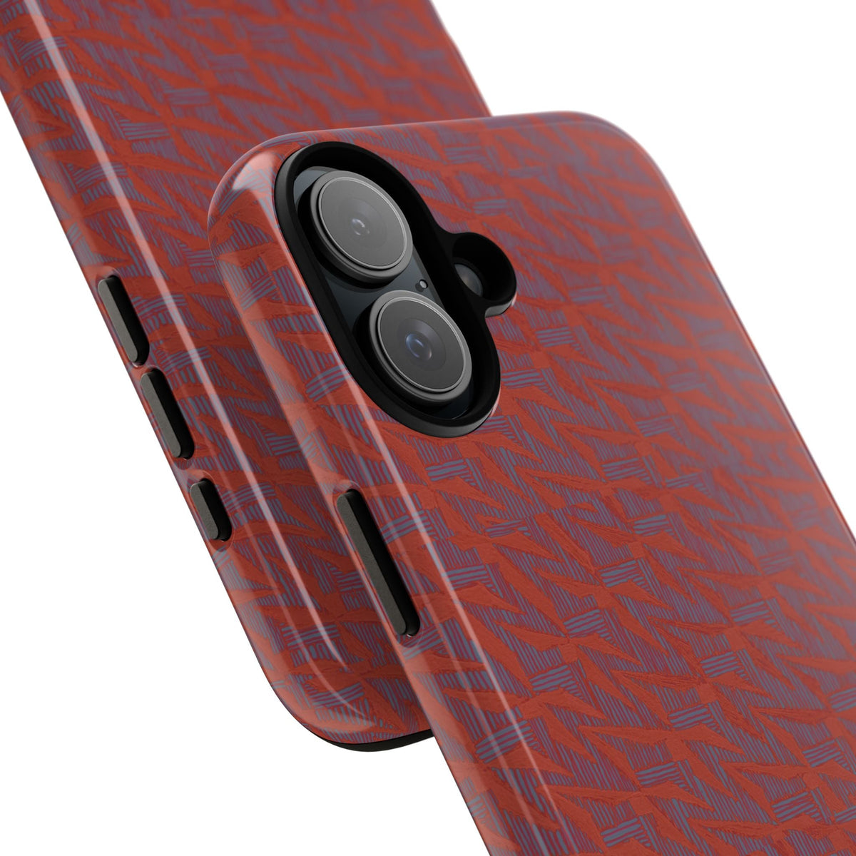 Wireless Charging iPhone 17 ProMax Case – Rugged Red Pebble Texture Shockproof Cover