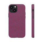 Pink Textured Tough Phone Case — Protective Slim iPhone Cover, durable wireless charging case