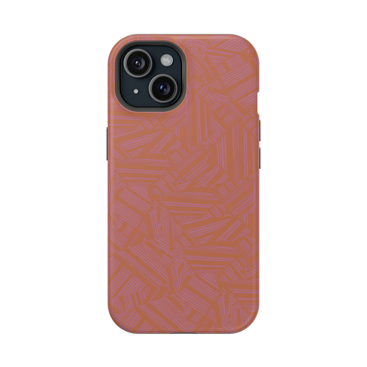 Protective iPhone 18 Pro Max Case With Terracotta Geometric MagSafe Impact Resistance