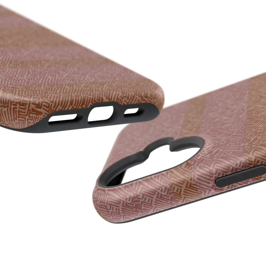 Striped Leather-Texture Magnetic Phone Case — Impact-Resistant iPhone Cover, slim wireless charging iphone 18 pro max case profile