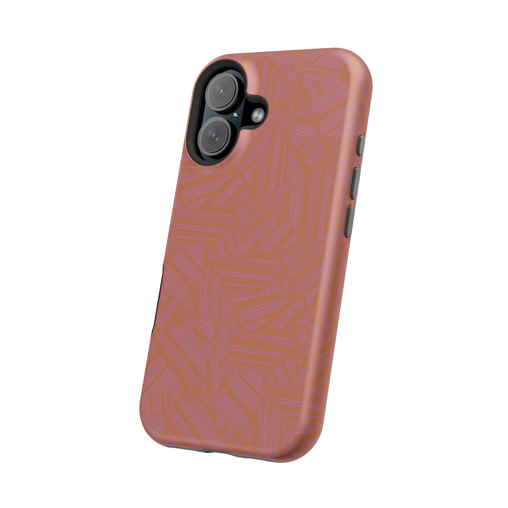 Protective iPhone 18 Pro Max Case With Terracotta Geometric MagSafe Impact Resistance