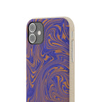 Biodegradable Marble Swirl Phone Case — Purple & Orange Eco-Friendly Protective Cover with a vibrant purple and orange finish; protective biodegradable case _CASETiFY5 alternative.