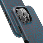 Impact Resistant iPhone 17 Case, Teal Geometric MagSafe Dual-Layer Protection