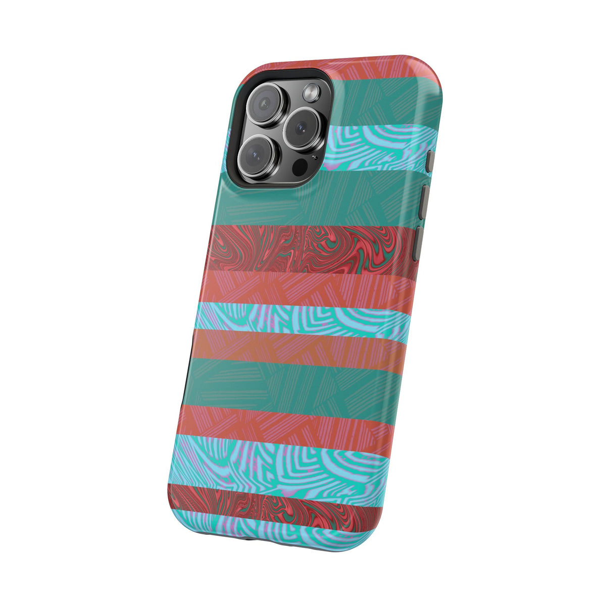 Fractyl MagSafe Compatible iPhone 18 Pro Max Case, Teal Coral Impact-Resistant Magnetic Cover
