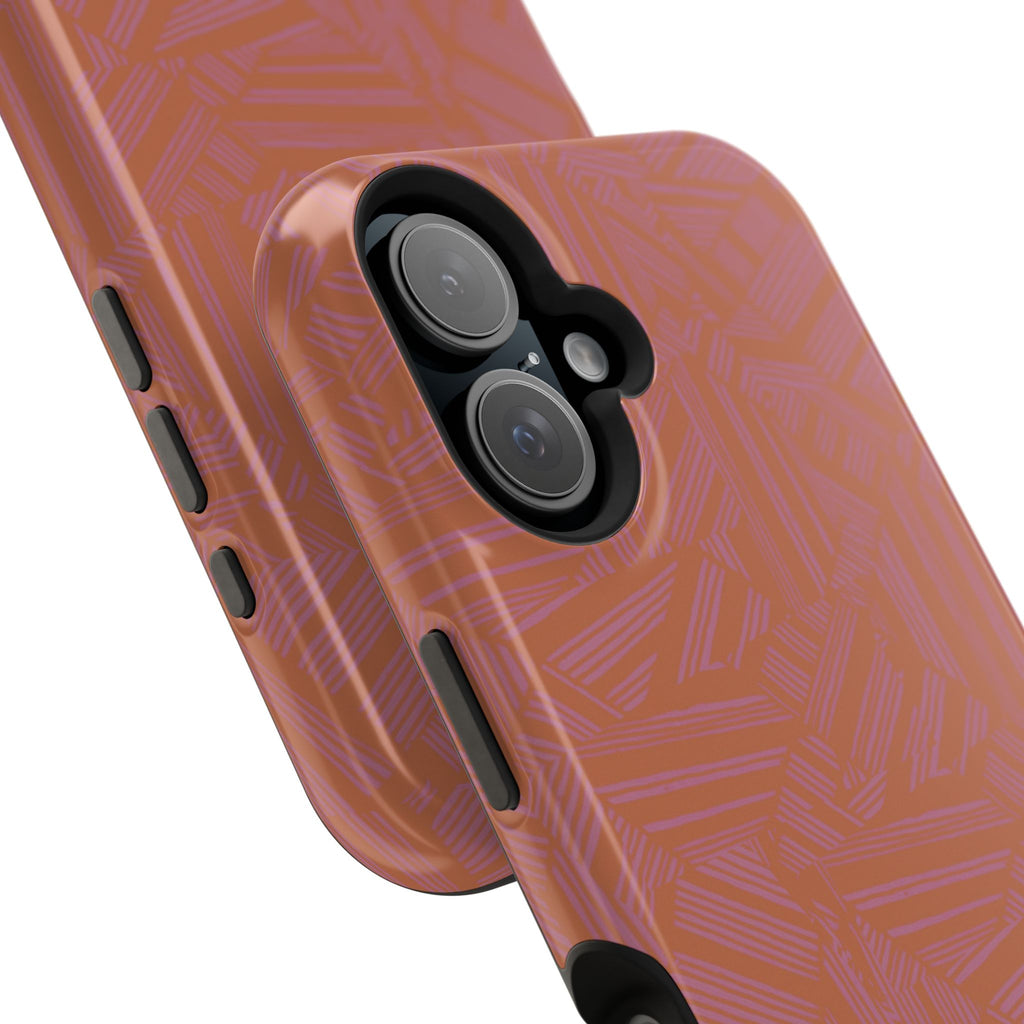 Protective iPhone 18 Pro Max Case With Terracotta Geometric MagSafe Impact Resistance