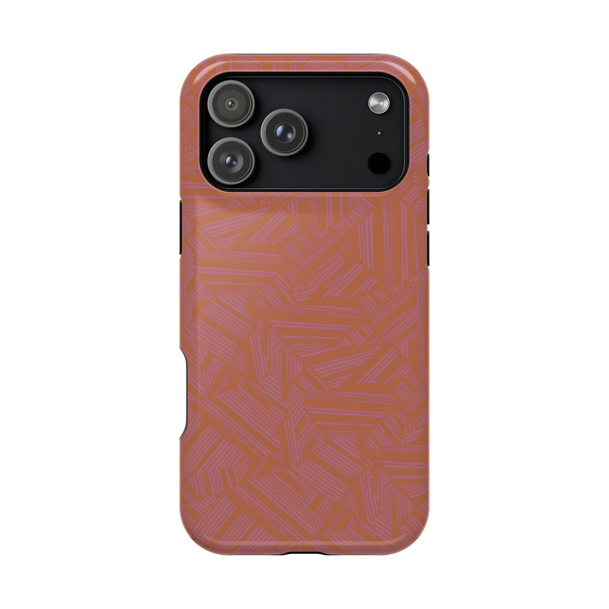 Protective iPhone 18 Pro Max Case With Terracotta Geometric MagSafe Impact Resistance