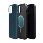 Impact Resistant Phone Case-20% OFF Entire Order, And Free Shipping, Teal Geometric MagSafe exploded case view with magnetic ring; impact resistant iphone 17 case-20% OFF Entire Order, and Free Shipping.