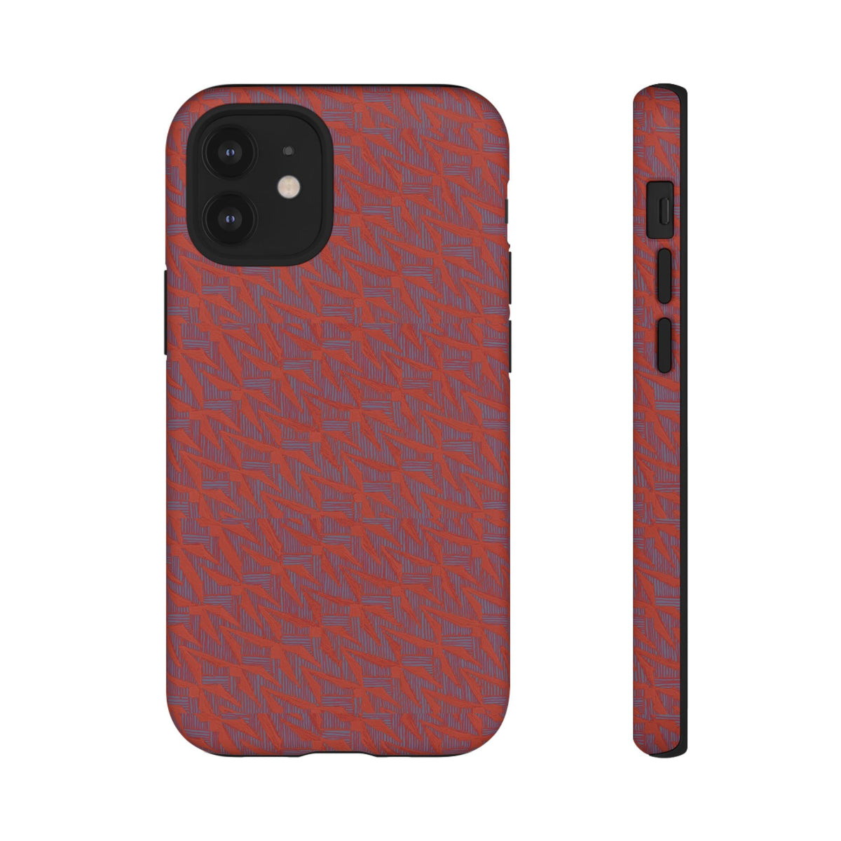 Red Pebble Texture Tough Phone Case — Rugged Shockproof iPhone Cover, wireless charging iphone 17 promax case back and side profile for secure everyday protection