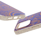 Biodegradable iPhone 17 Case – Purple Orange Marble Swirl Eco-Friendly Protection