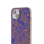 Biodegradable iPhone 17 Case – Purple Orange Marble Swirl Eco-Friendly Protection