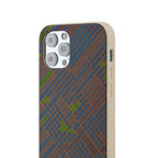 Biodegradable Phone Case — Earthy Geometric Plaid Eco-Friendly Cover, eco friendly phone case product image