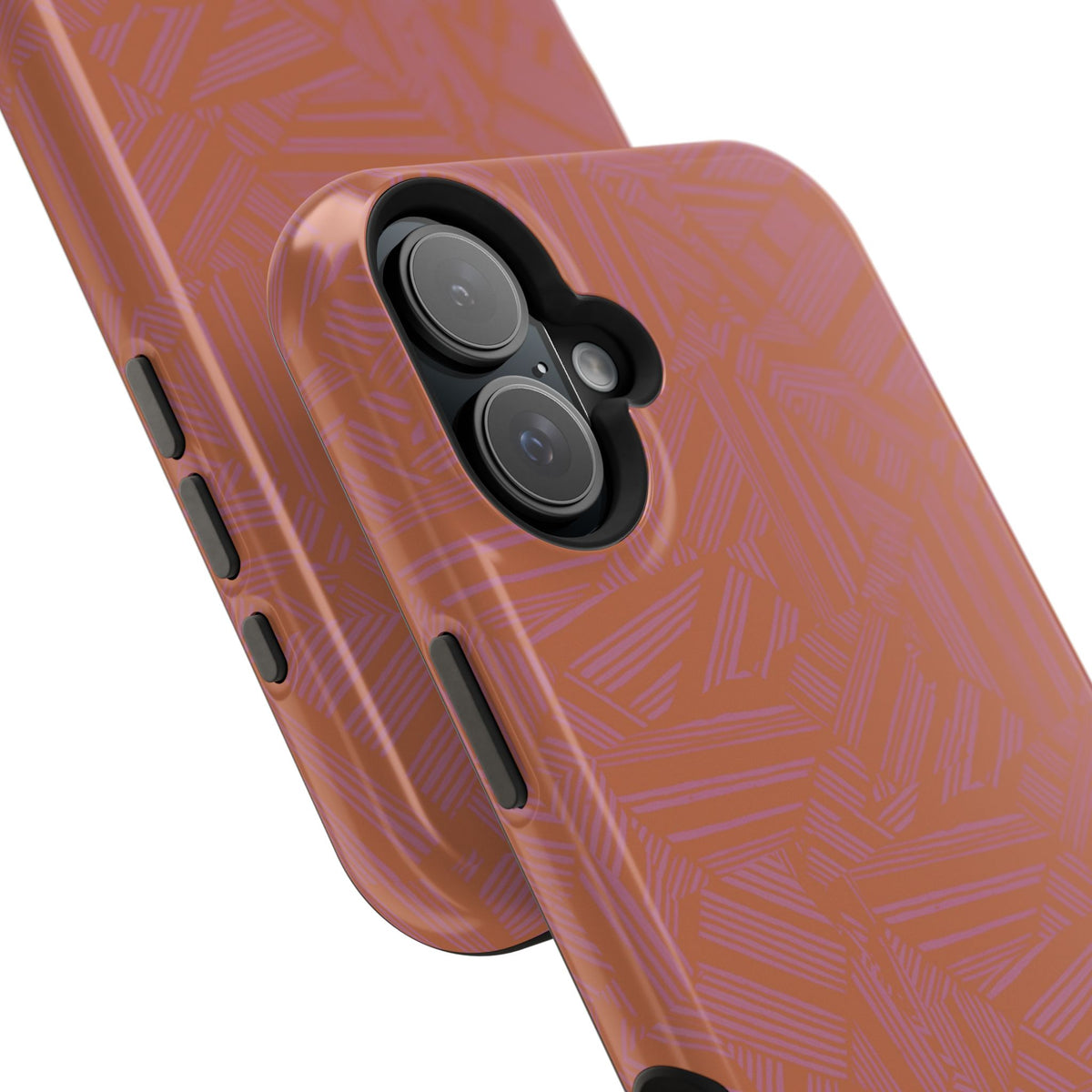 Protective iPhone 18 Pro Max Case With Terracotta Geometric MagSafe Impact Resistance