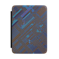 Abstract Plaid Kindle Case by Printify, featuring a unique blue and brown geometric design, ideal as a kindle paperwhite case. This abstract cover serves as a perfect book lover gift and an ebook cover that combines style and gadget protection. An ideal everyday carry accessory for travel readers, it is a fashionable tablet sleeve and reading accessory for any reader's collection.