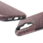 Impact Resistant Iphone 17 Pro Max Case - MagSafe Dual-Layer Geometric Brown Design