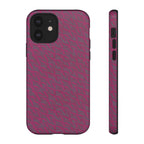 Pink Textured Tough Phone Case — Protective Slim iPhone Cover, durable wireless charging case