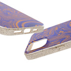 Biodegradable iPhone 17 Case – Purple Orange Marble Swirl Eco-Friendly Protection