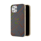 Biodegradable Phone Case — Earthy Geometric Plaid Eco-Friendly Cover, eco friendly phone case product image