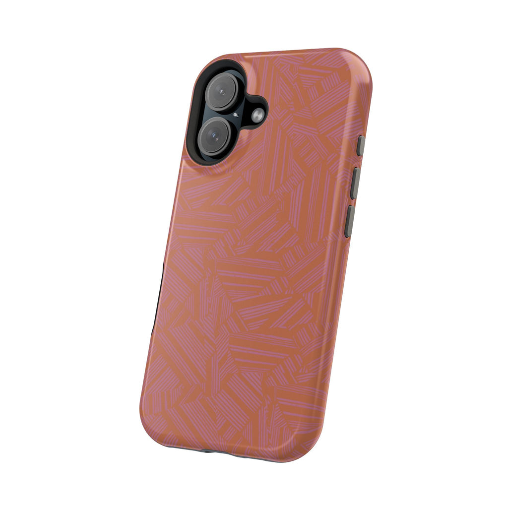 Protective iPhone 18 Pro Max Case With Terracotta Geometric MagSafe Impact Resistance