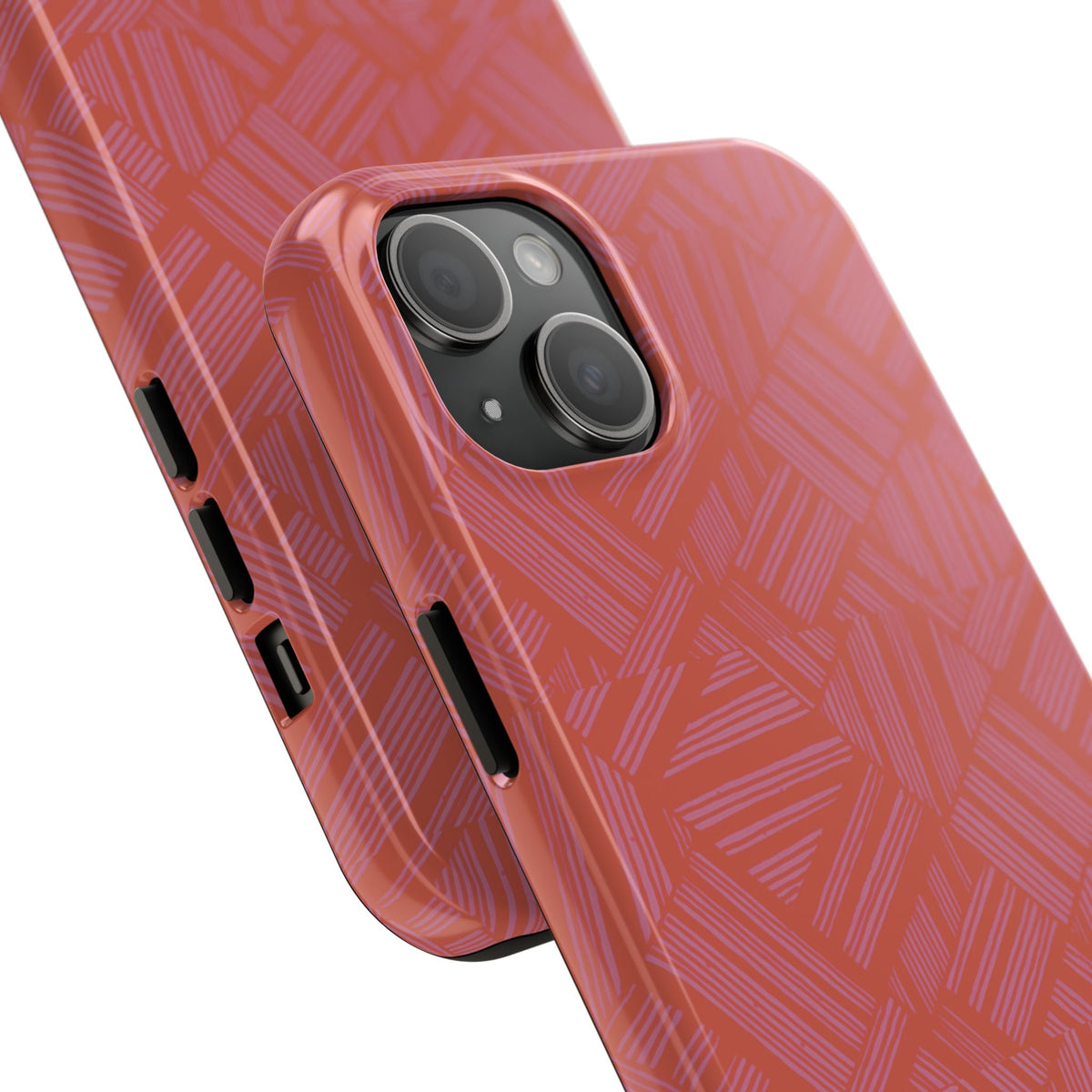 Tough Phone Case — Geometric Coral Pattern Protective Cover, shockproof iphone 18 pro case showing the durable inner liner