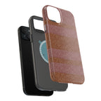 Striped Leather-Texture Magnetic Phone Case — Impact-Resistant iPhone Cover, layered construction wireless charging iphone 18 pro max case
