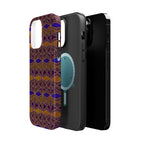 Phone Case — Geometric Tribal Pattern Magnetic Impact-Resistant Case, Fractyl impact resistant iphone 16 pro case showing a slim profile with camera and port openings.