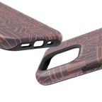 Impact Resistant Iphone 17 Pro Max Case - MagSafe Dual-Layer Geometric Brown Design