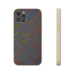 Biodegradable Phone Case — Earthy Geometric Plaid Eco-Friendly Cover, eco friendly phone case product image