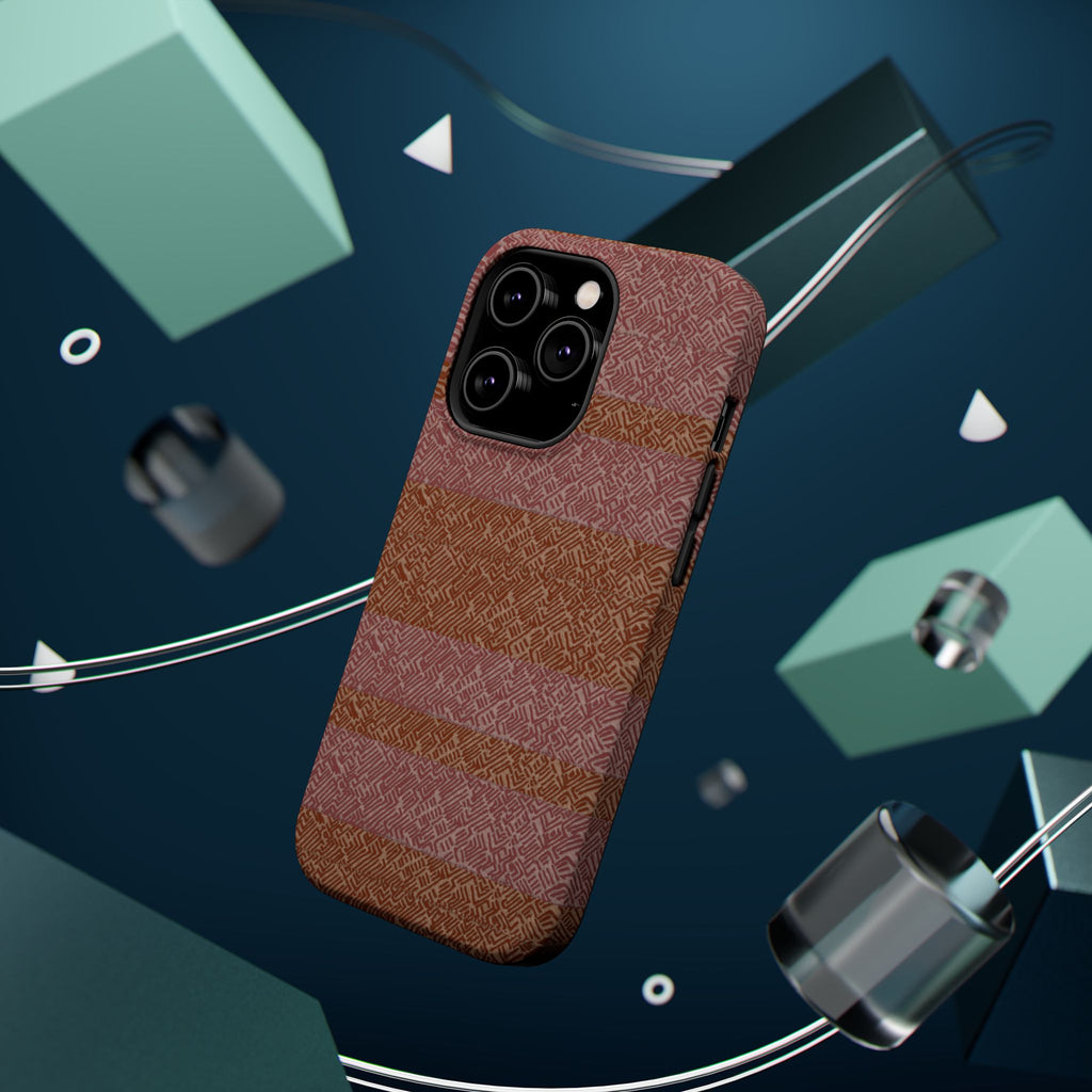 Striped Leather-Texture Magnetic Phone Case — Impact-Resistant iPhone Cover, impact-resistant phone wireless charging iphone 18 pro max case