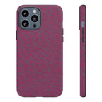 Pink Textured Tough Phone Case — Protective Slim iPhone Cover, durable wireless charging case