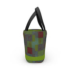Patchwork Plaid Lunch Bag — Insulated Retro Green & Red Tote showcasing a delightful patchwork print. Ideal for back to school or casual outings, this insulated lunch bag is perfect as an eco lunch bag and picnic tote. A great gift for coworkers, it’s practical for everyday lunch and serves well as a small cooler bag.