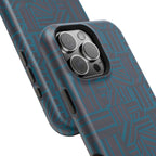 Impact Resistant iPhone 17 Case, Teal Geometric MagSafe Dual-Layer Protection