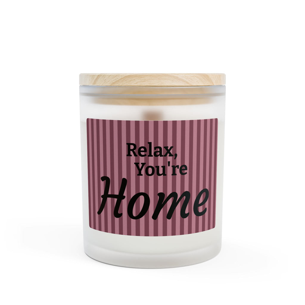 Relax, You’re Home Frosted Glass Candle — 11oz Cozy Home Scented Candle