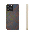 Biodegradable Phone Case — Earthy Geometric Plaid Eco-Friendly Cover, eco friendly phone case product image