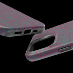 Slim Protective iPhone 16 ProMax Case With MagSafe, Dual-Layer Plum Geometric Design