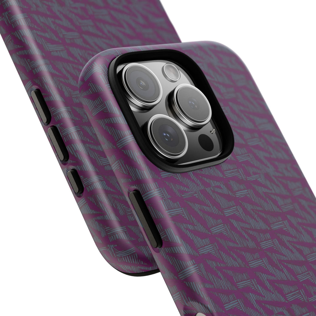 Shockproof Iphone 17 Pro Cover, Purple Geometric Dual-Layer TPU Case, UV-Protected