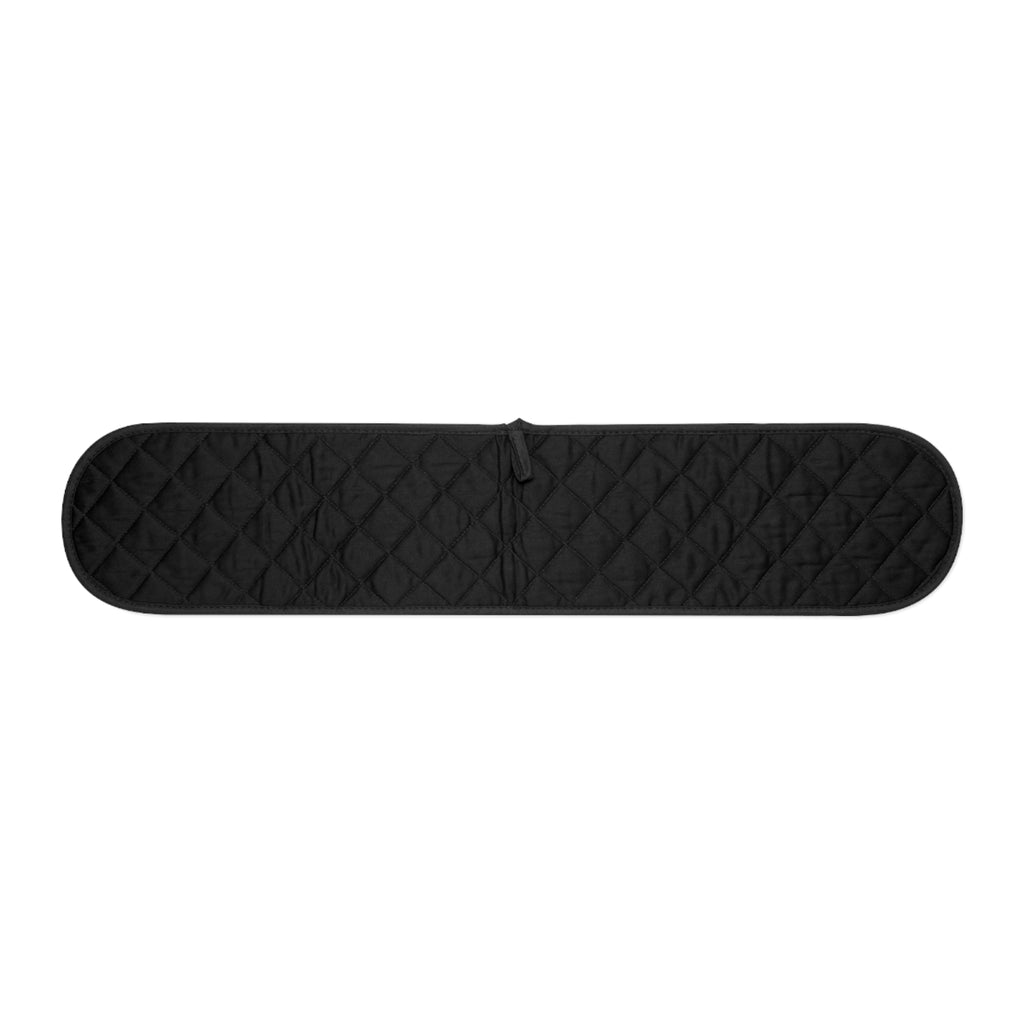 Double Oven Mitts - Quilted Heat-Resistant Kitchen Grip (Black with Blue Accent)