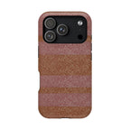 Striped Leather-Texture Magnetic Phone Case — Impact-Resistant iPhone Cover, rear wireless charging iphone 18 pro max case