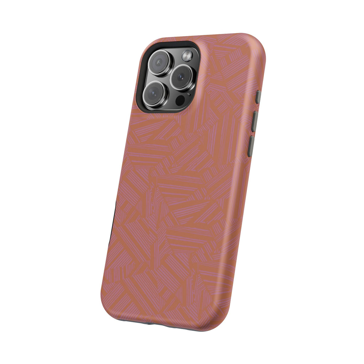 Protective iPhone 18 Pro Max Case With Terracotta Geometric MagSafe Impact Resistance