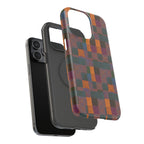 Impact-Resistant Phone Case — Retro Checkerboard Pattern, Fractyl wireless charging iphone 18 pro case shown in a premium angled view with a slim pocket-friendly build.