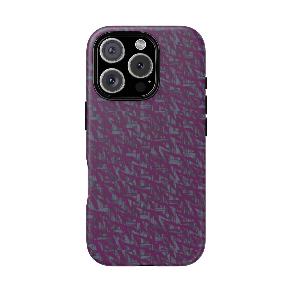 Purple Geometric Tough Phone Case — Protective Slim Phone Cover, protective camera opening and rounded corners, shockproof iphone 17 pro cover