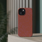 Protective iPhone 18 Pro Max Case With Terracotta Geometric MagSafe Impact Resistance